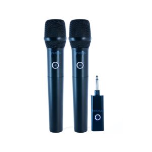 MICROFONE SEM FIO DUPLO AR 200 2 BASTÕES PRETO 2AMAR200P MULTIFREQUENCIA