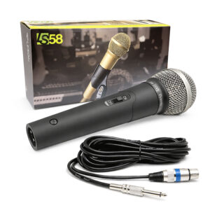 Microfone com fio Dinâmico Cardioide Le Son LS 58 Chumbo com Cabo XLR 3m p10/xlr
