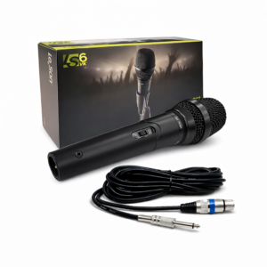 Microfone de mão Le son  dinamico com fio Ls6 Vk diagrama polar super cardioide cabo p10 / xlr 3 metros