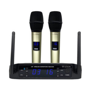 MICROFONE SEM FIO DUPLO LS 916 BASE CHAMPANHE MULTIFREQUENCIA 2AMLS916C