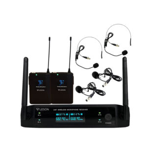 MICROFONE SEM FIO LS 962 TRANSMISSOR + 2 LAPELAS + 2 HEADSET UNIDIRECIONAL PRETO 2AMLS9621