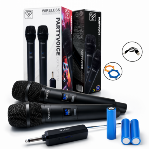 Microfone Sem Fio Leson Duplo Recarregável alcance 30 metros 2 Bastões vhf Receptor Portátil P10 Party Voice Karaokê Shows Igrejas Eventos Com Cabo USB Alta Qualidade