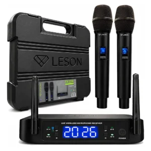 Microfone sem fio Leson FX2200 duplo digital UHF
