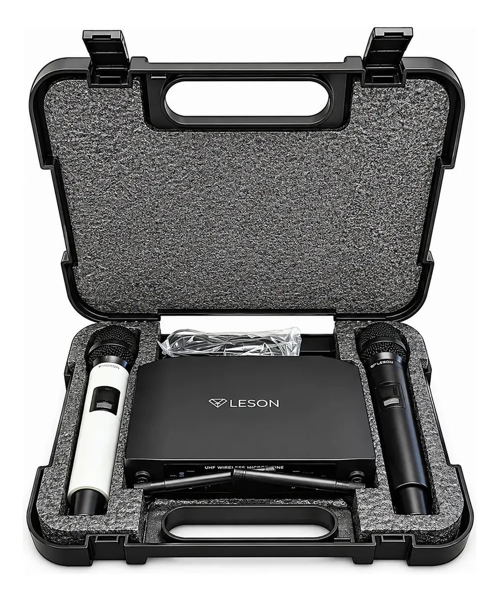 Microfone Duplo Sem Fio Leson FX2200 - Sistema Digital UHF 96 Canais - Imagem 7