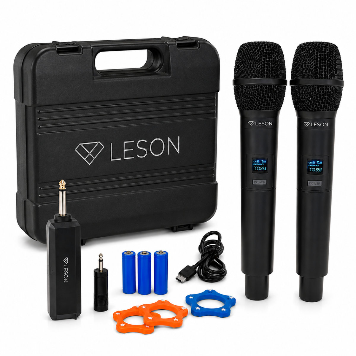 Kit 2 Microfones Sem Fio Uhf Leson Mic Pro 2.0 Recarregável