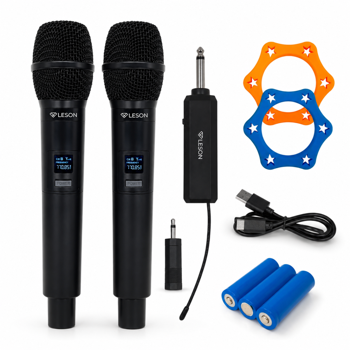 Kit 2 Microfones Sem Fio Leson Mic-2go Recarregável P10
